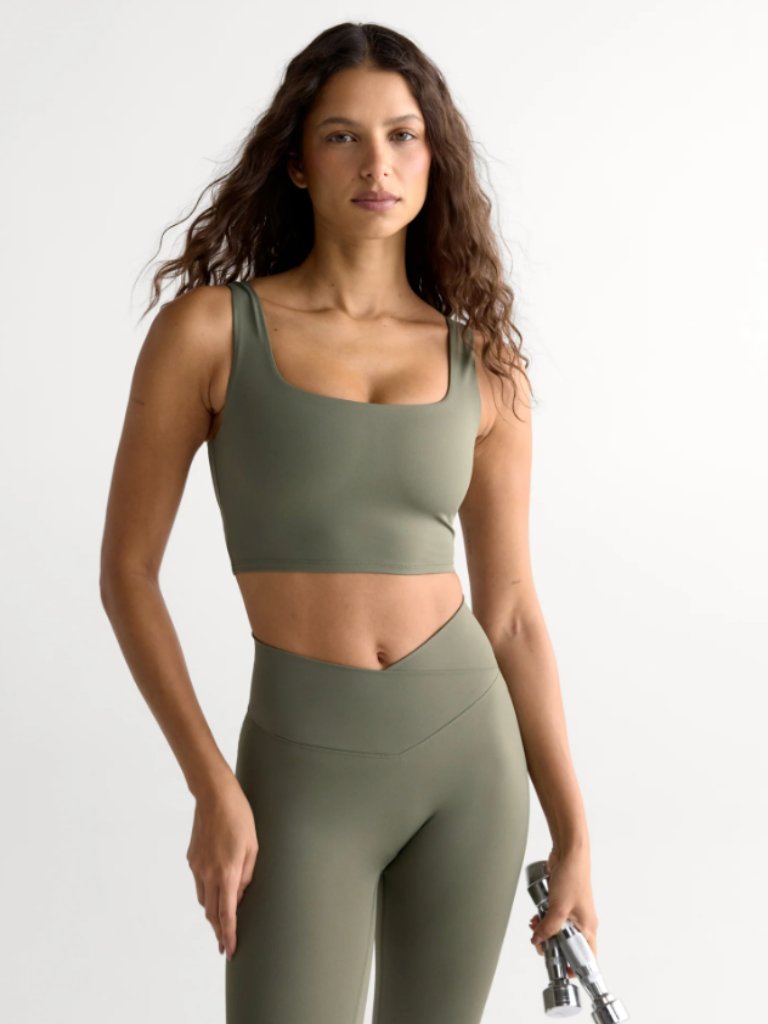 Adanola Ultimate Square Neck Bra Dark Olive